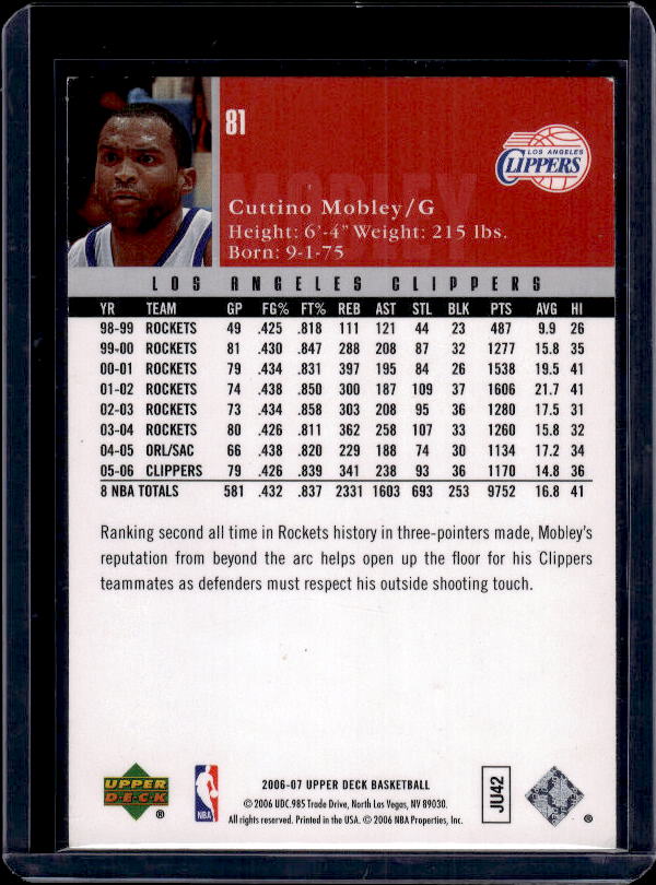 2006-07 Upper Deck #81 Cuttino Mobley
