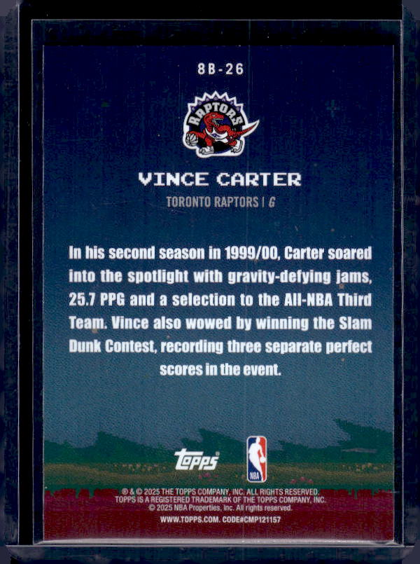 2025-26 Topps #8B-26 Vince Carter 8-Bit Ballers
