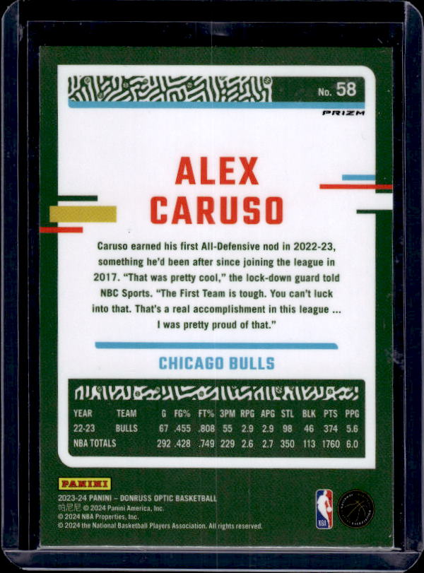 2023-24 Donruss Optic #58 Alex Caruso Purple