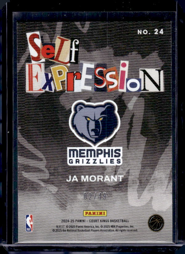 2024-25 Panini Court Kings #24 Ja Morant Self Expression Violet #/49