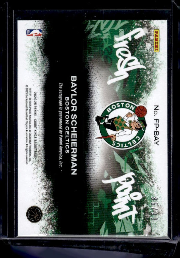 2024-25 Panini Court Kings #FP-BAY Baylor Scheierman Fresh Paint Jade