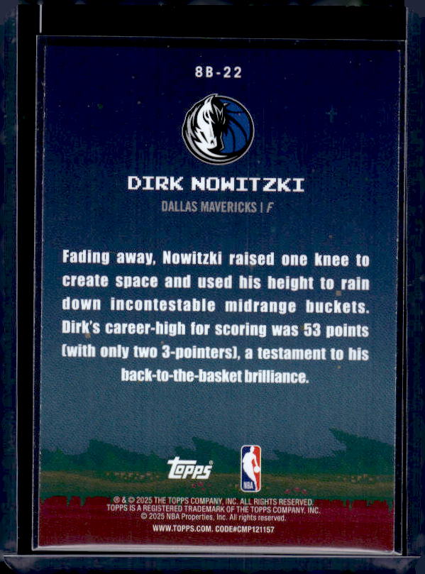 2025-26 Topps #8B-22 Dirk Nowitzki 8-Bit Ballers