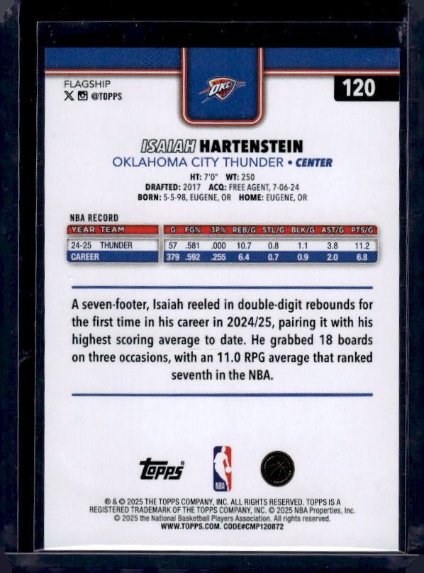 2025-26 Topps #120 Isaiah Hartenstein Sandglitter