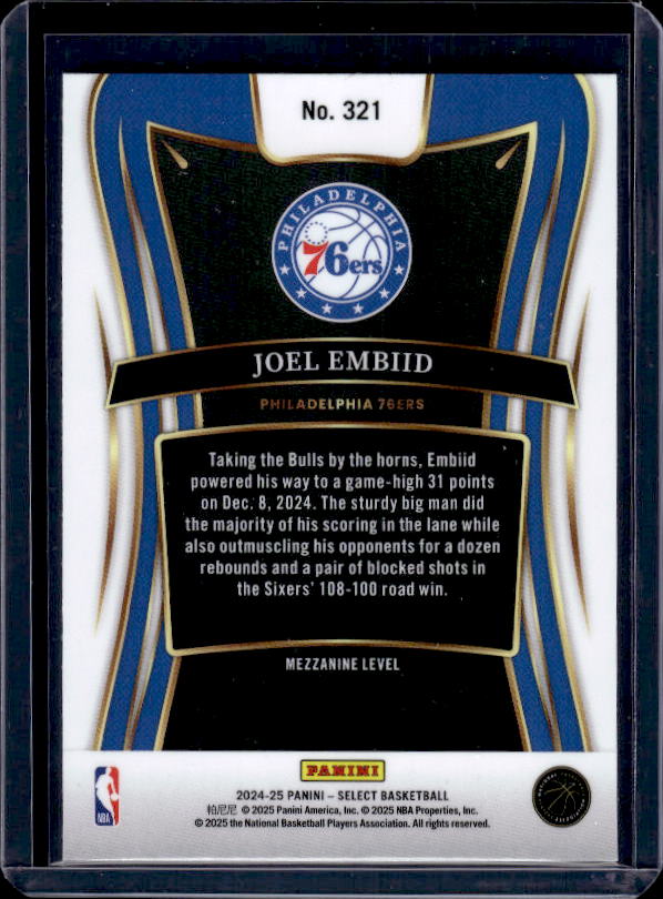 2024-25 Panini Select #321 Joel Embiid