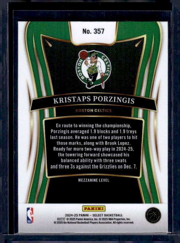 2024-25 Panini Select #357 Kristaps Porzingis