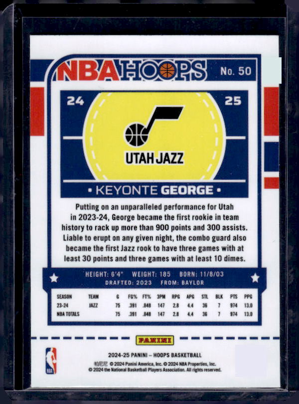 2024-25 Hoops #50 Keyonte George Premium