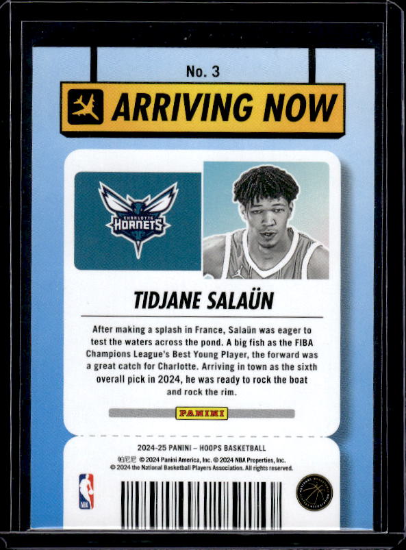 2024-25 Hoops #3 Tidjane Salaun Arriving Now