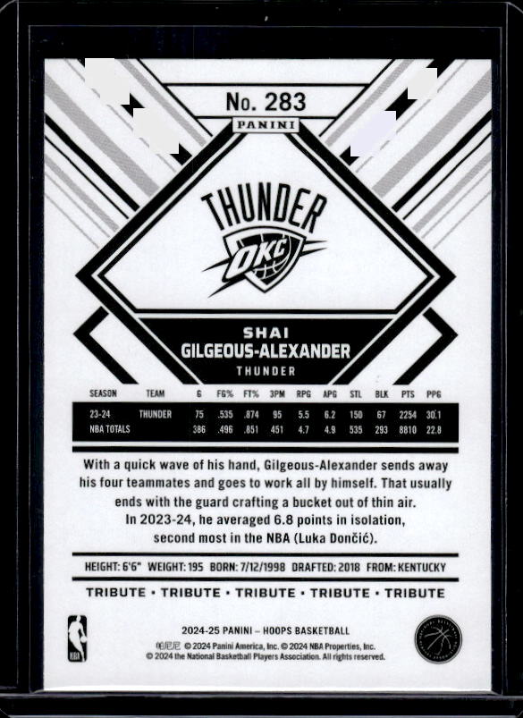 2024-25 Hoops #283 Shai Gilgeous-Alexander