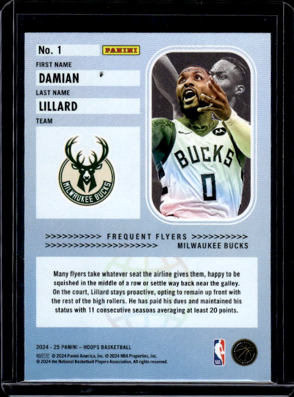 2024-25 Hoops #1 Damian Lillard Frequent Flyers