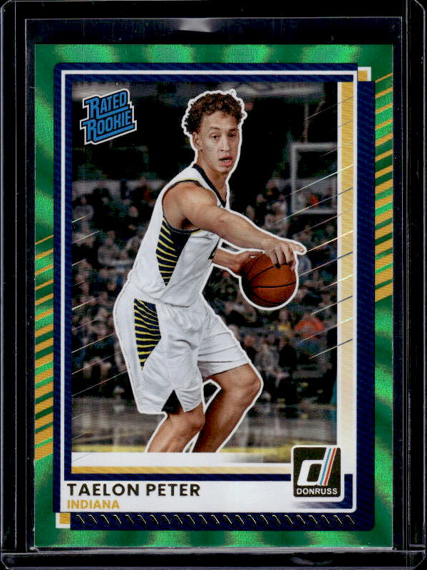 2025-26 Donruss #39 Taelon Peter Holo Green Laser