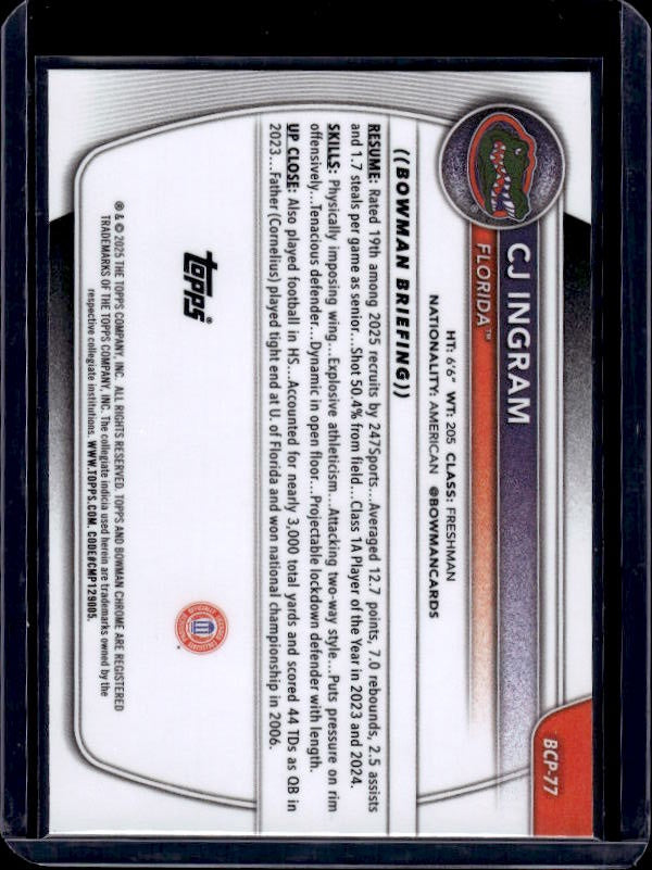 2025-26 Bowman #BCP-77 CJ Ingram Chrome Prospects