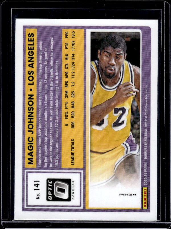 2025-26 Donruss #141 Magic Johnson Optic Red Cracked Ice