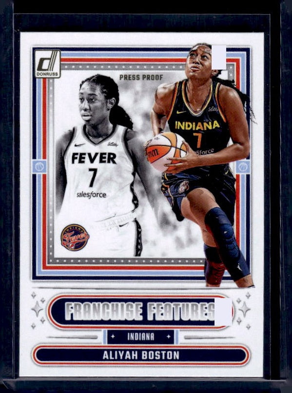 2025 Donruss WNBA #12 Aliyah Boston Franchise Features Press Proof