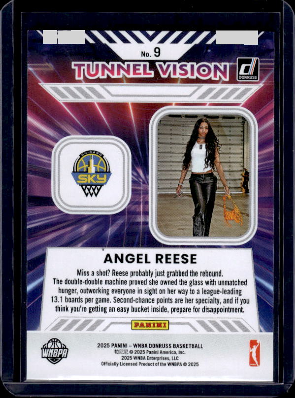 2025 Donruss WNBA #9 Angel Reese Tunnel Vision