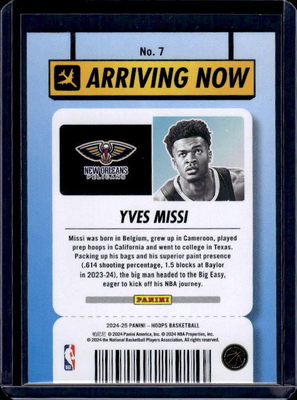 2024-25 Hoops #7 Yves Missi Arriving Now