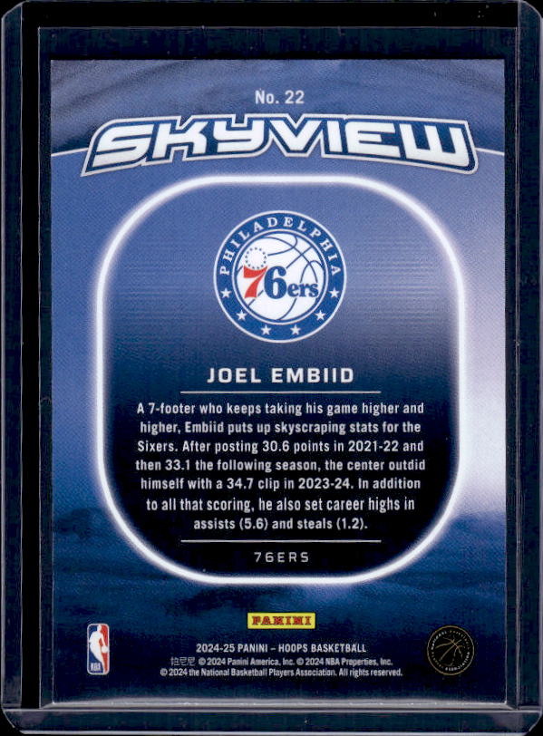 2024-25 Hoops #22 Joel Embiid Skyview