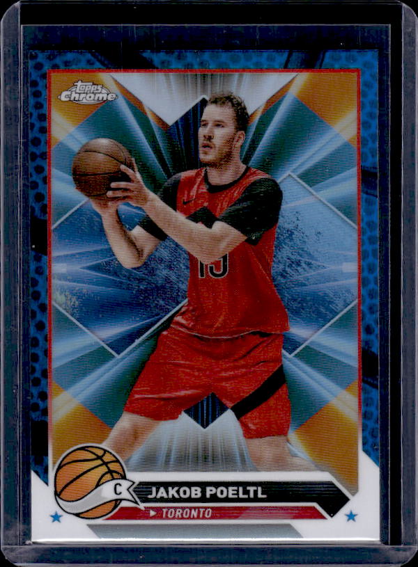 2023-24 Topps Chrome #59 Jakob Poeltl Blue Basketball Refractors