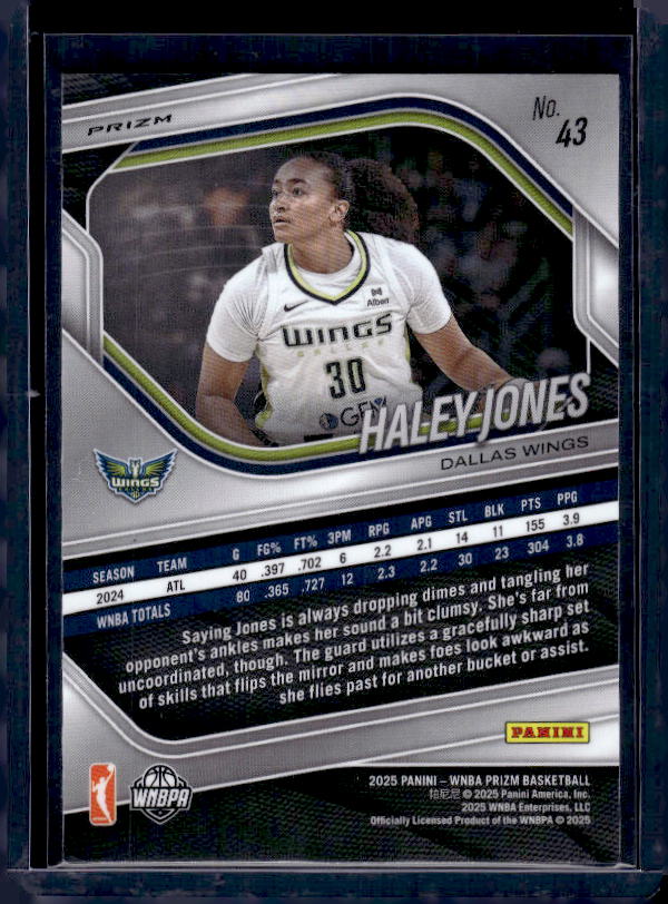 2025 Panini Prizm WNBA #43 Haley Jones White Seismic Prizms