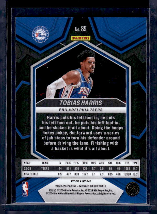 2023-24 Panini Mosaic #89 Tobias Harris Reactive Yellow