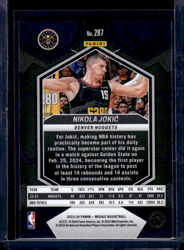 2023-24 Panini Mosaic #287 Nikola Jokic