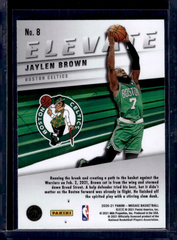 2020-21 Panini Mosaic #8 Jaylen Brown Elevate
