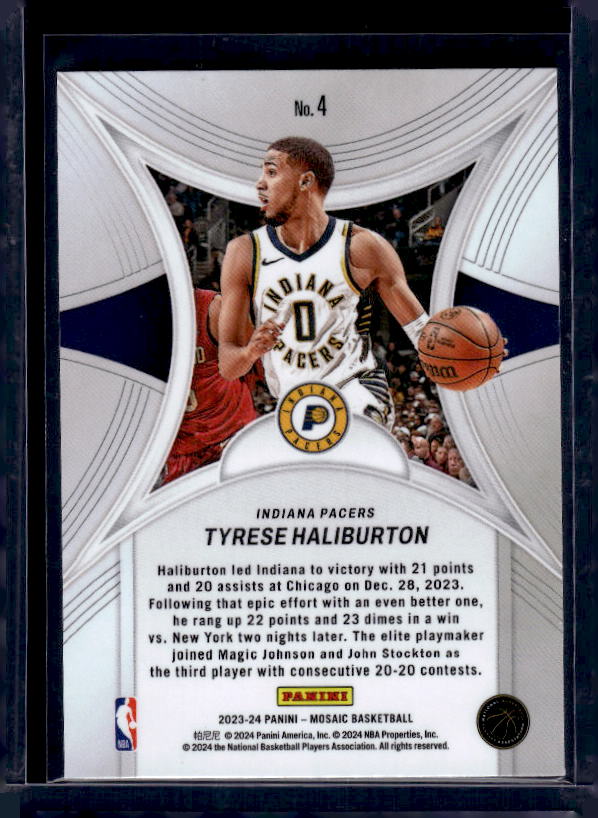 2023-24 Panini Mosaic #4 Tyrese Haliburton Epic Performers