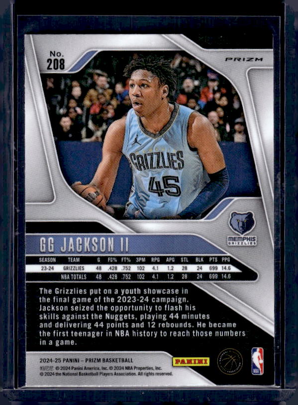 2024-25 Panini Prizm #208 GG Jackson II Prizms Pink Ice