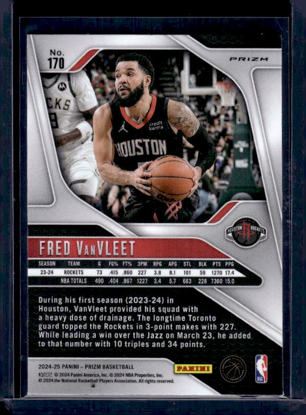 2024-25 Panini Prizm #170 Fred VanVleet Prizms Silver