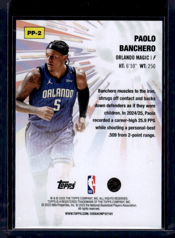 2025-26 Topps #PP-2 Paolo Banchero Power Players