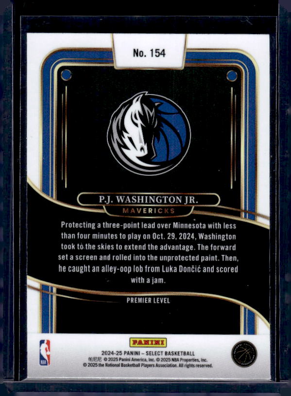 2024-25 Panini Select #154 P.J. Washington Jr.