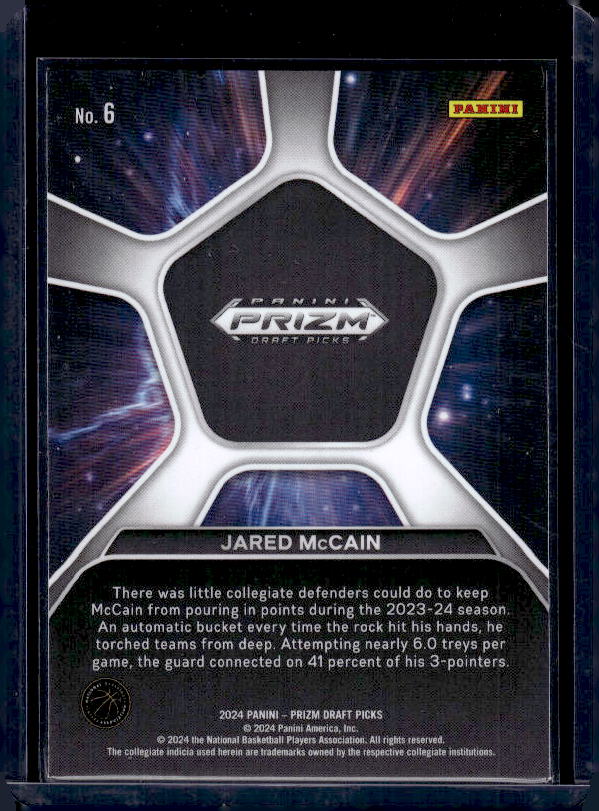 2024 Panini Prizm Draft Picks #6 Jared McCain Deep Space