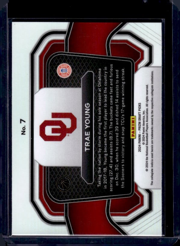 2024 Panini Prizm Draft Picks #7 Trae Young Campus Legends Prizms Silver