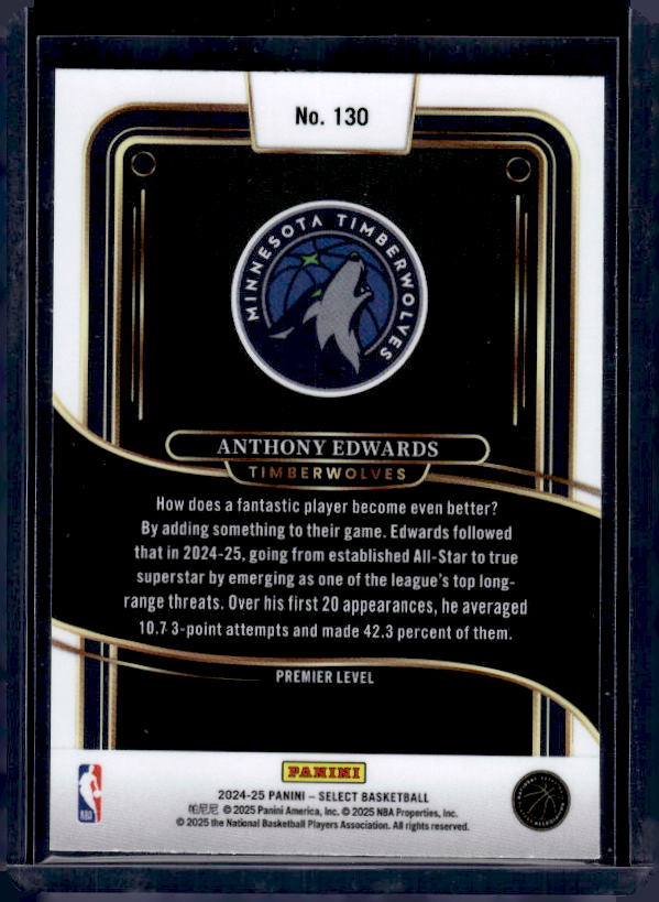 2024-25 Panini Select #130 Anthony Edwards
