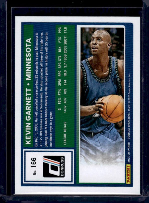 2025-26 Donruss #166 Kevin Garnett Holo Green Laser