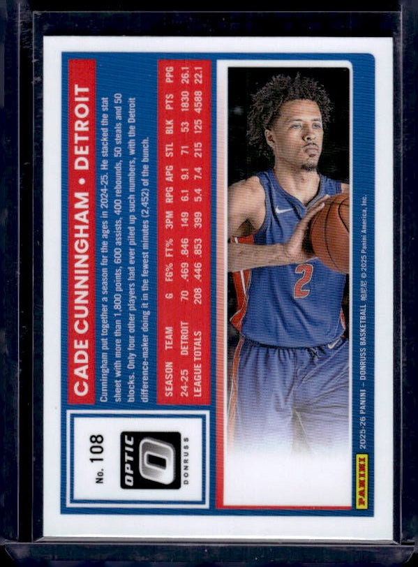 2025-26 Donruss #108 Cade Cunningham Optic