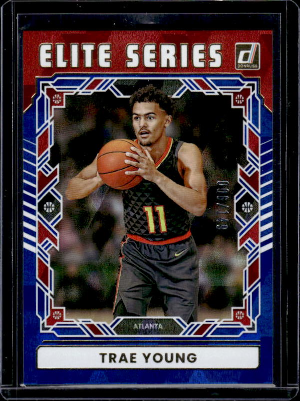 2025-26 Donruss #14 Trae Young Elite Series Red Cubic #/199