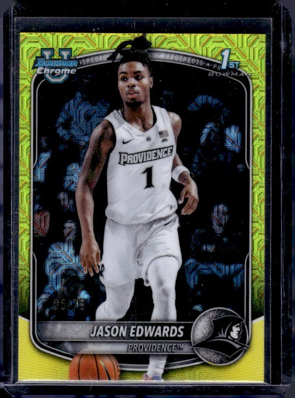 2025-26 Bowman #BCP-16 Jason Edwards Chrome Prospects Yellow Mojo Refractor #/75