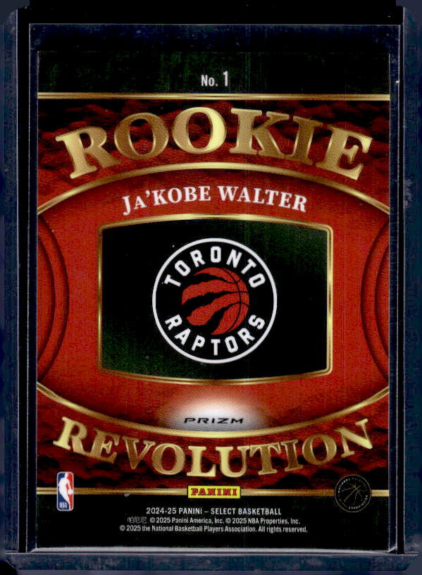 2024-25 Panini Select #1 Ja'Kobe Walter Rookie Revolution Silver Prizms