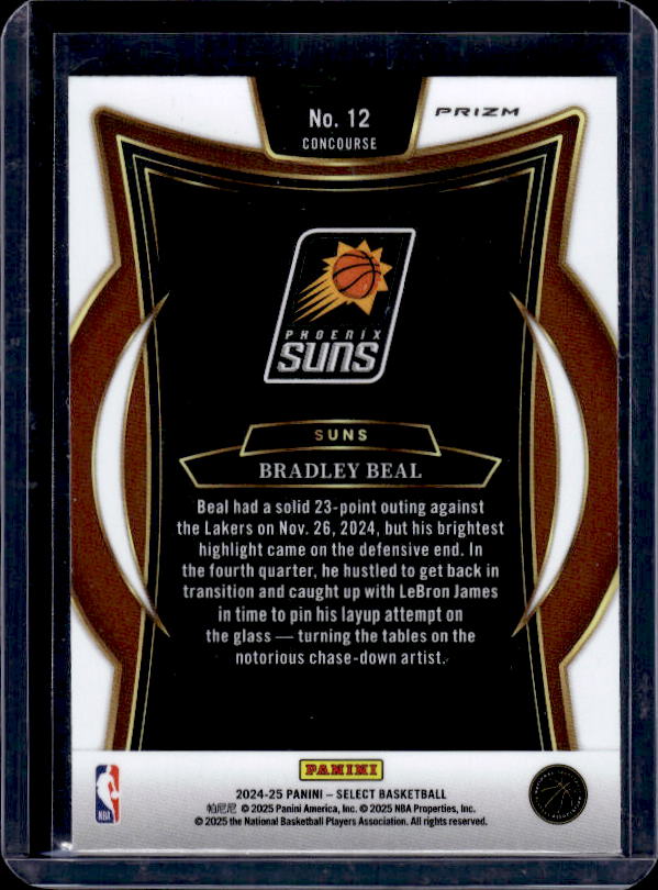 2024-25 Panini Select #12 Bradley Beal Blue Prizm