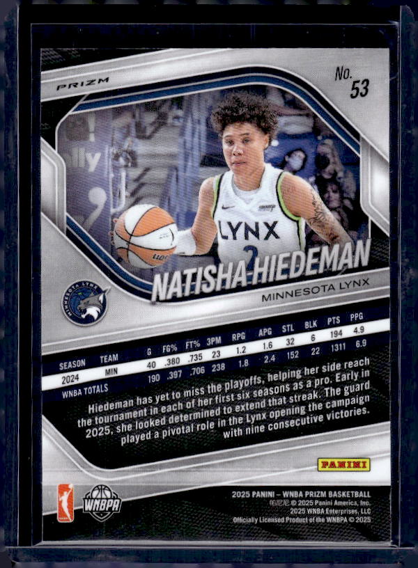 2025 Panini Prizm WNBA #53 Natisha Hiedeman Green Prizms
