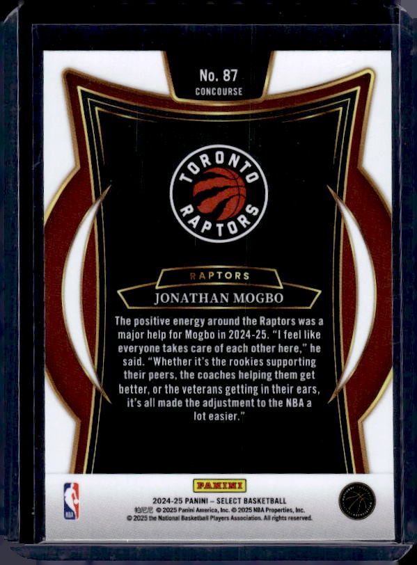 2024-25 Panini Select #87 Jonathan Mogbo