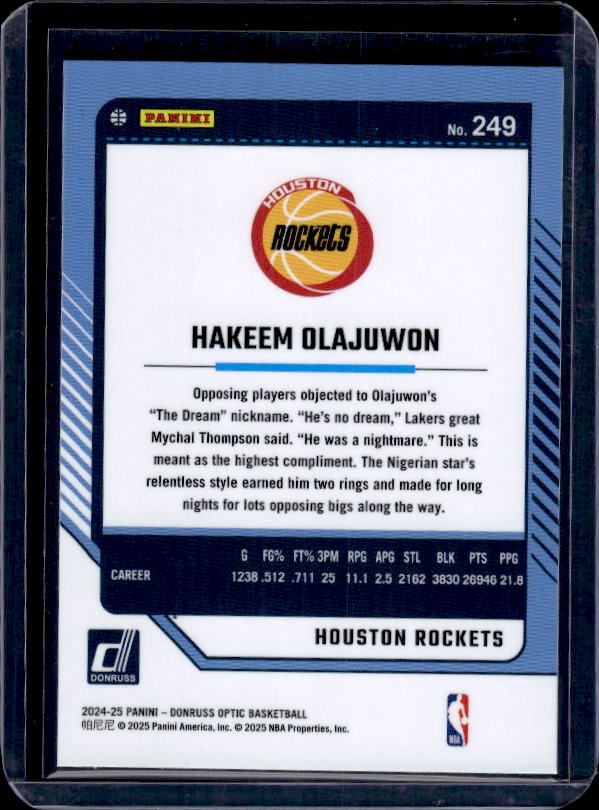 2024-25 Donruss Optic #249 Hakeem Olajuwon