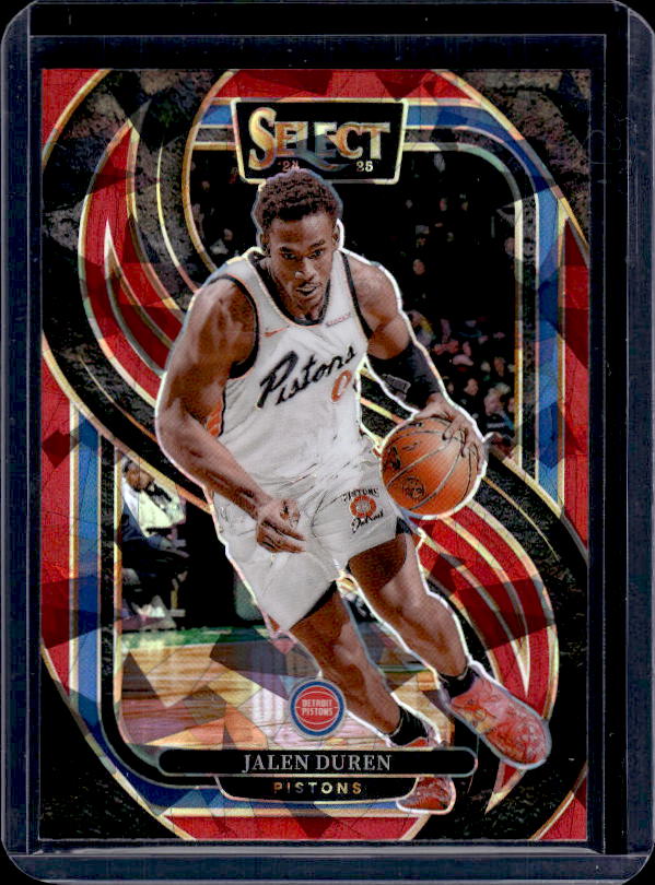 2024-25 Panini Select #160 Jalen Duren Red Cracked Ice Prizm