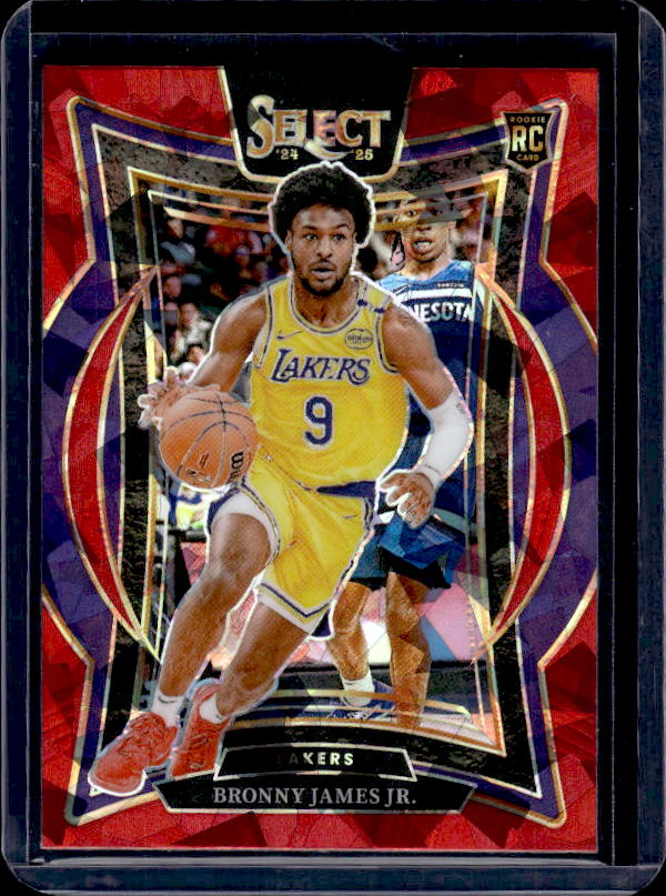 2024-25 Panini Select #90 Bronny James Jr. Red Cracked Ice Prizm