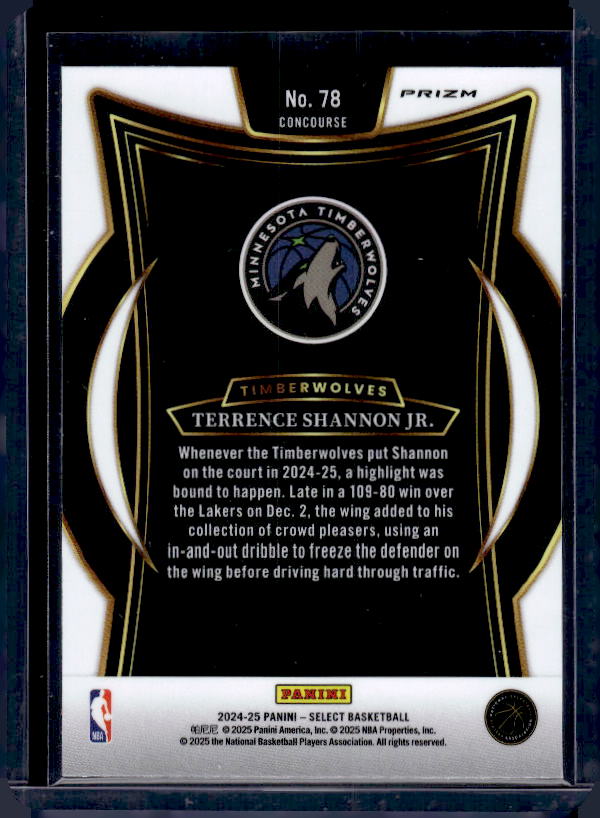 2024-25 Panini Select #78 Terrence Shannon Jr. Orange Flash Prizm