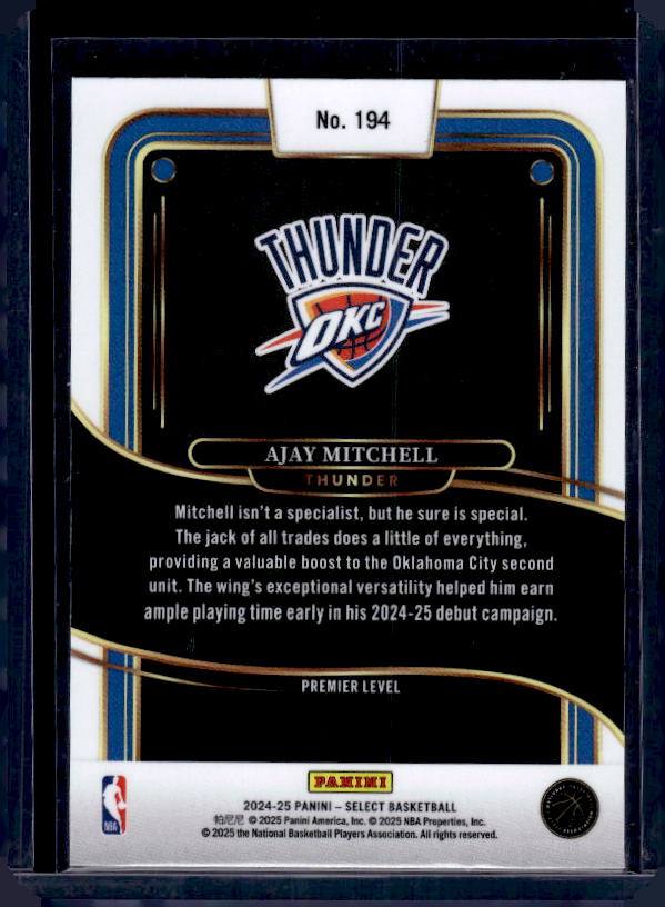 2024-25 Panini Select #194 Ajay Mitchell
