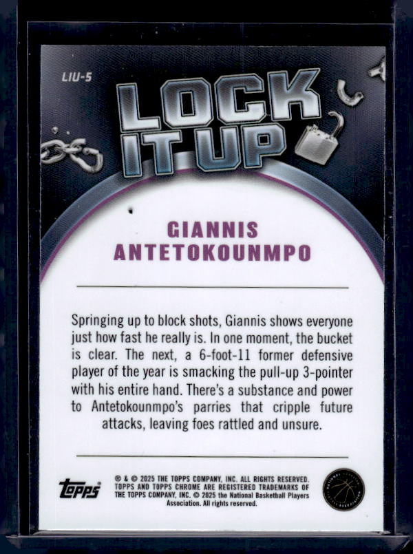 2024-25 Topps Chrome #LIU-5 Giannis Antetokounmpo Lock It Up