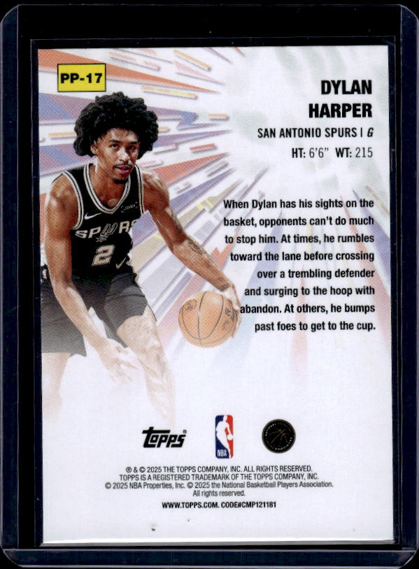 2025-26 Topps #PP-17 Dylan Harper Power Players