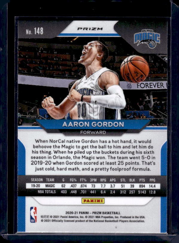 2020-21 Panini Prizm #148 Aaron Gordon Red Ice Prizms