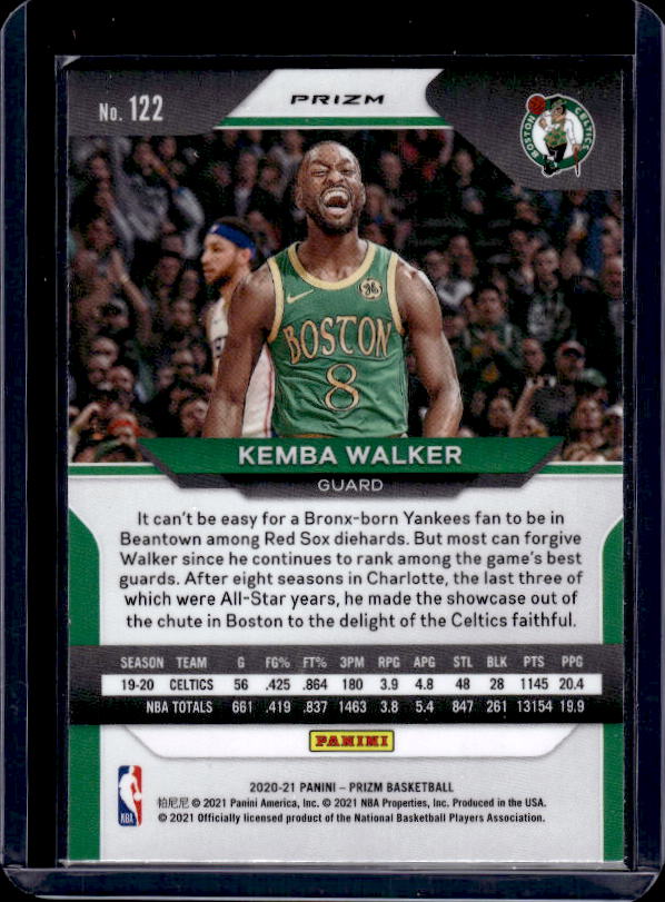 2020-21 Panini Prizm #122 Kemba Walker Pink Ice Prizms